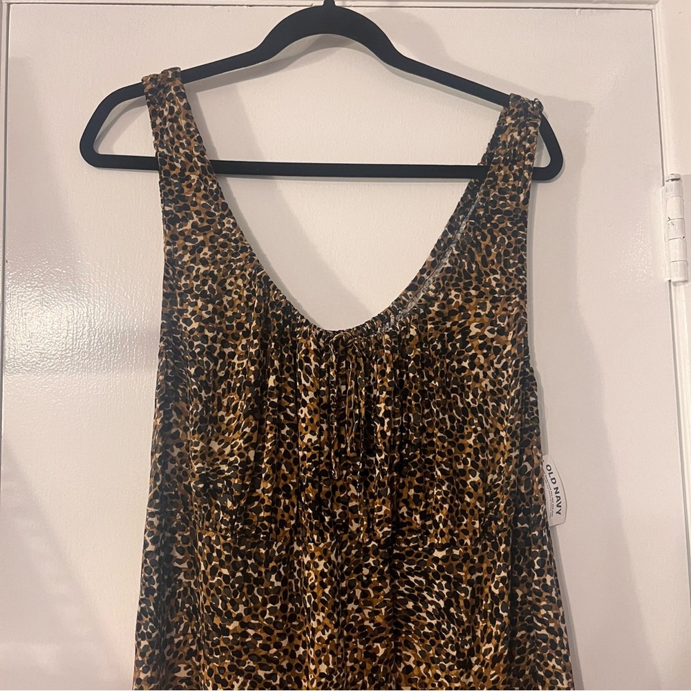 [NEW] OLD NAVY Leopard Print Scoop neck Sleeveless Midi Knit Dress: Sz XL - Picture 3 of 6